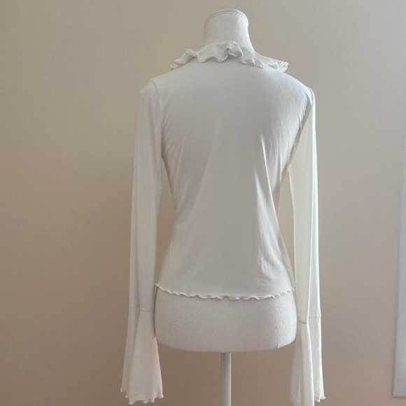 Fashion Nova Cream Ruffle Tie-Front Blouse - Picture 4 of 8